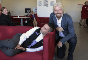 Richard Branson with the sleepyhead