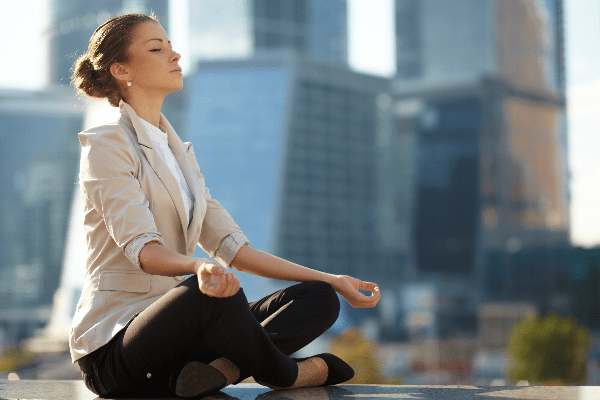 lady doing meditation